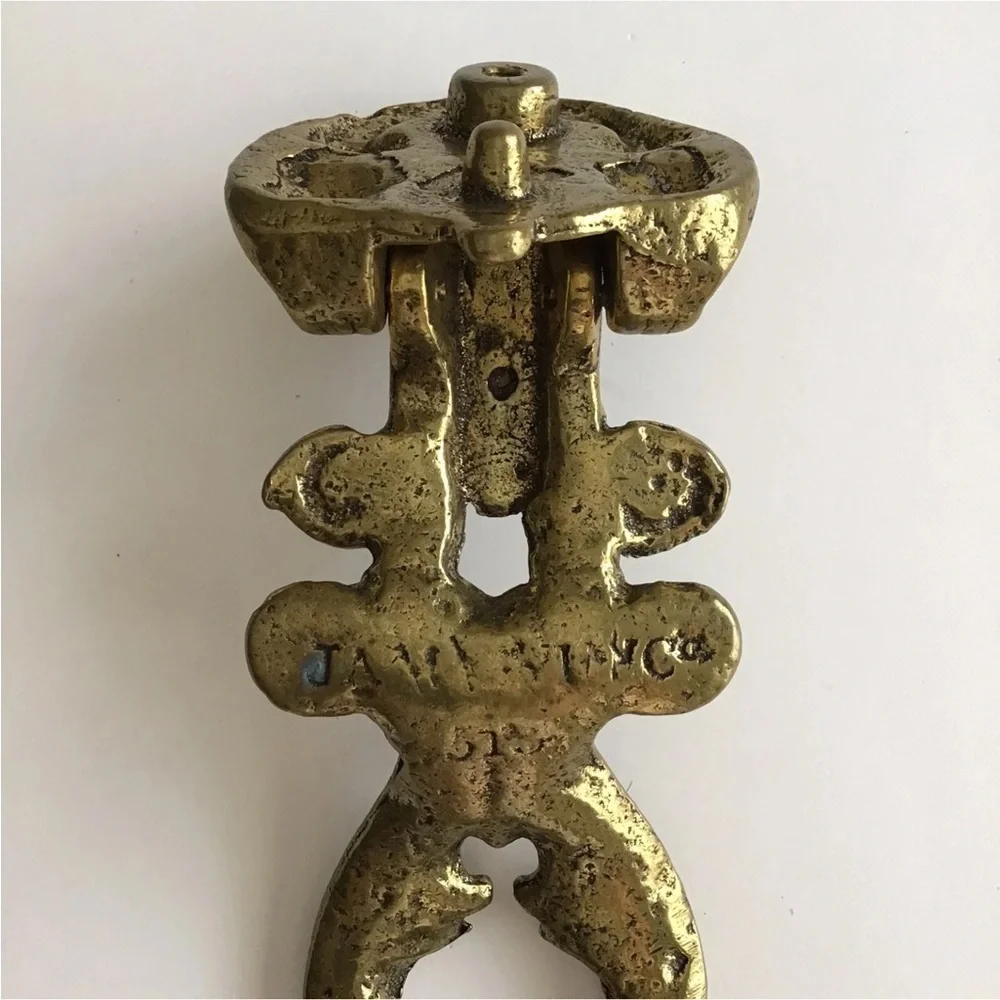 Brass Door Knocker 8 1/2” Byzantine Style Burnished Scroll Ornate Heavy Vintage - Picture 6 of 12
